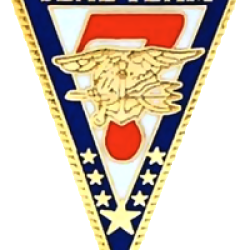 A close up of the insignia for the seal team seven