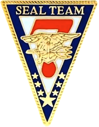 A close up of the insignia for the seal team seven